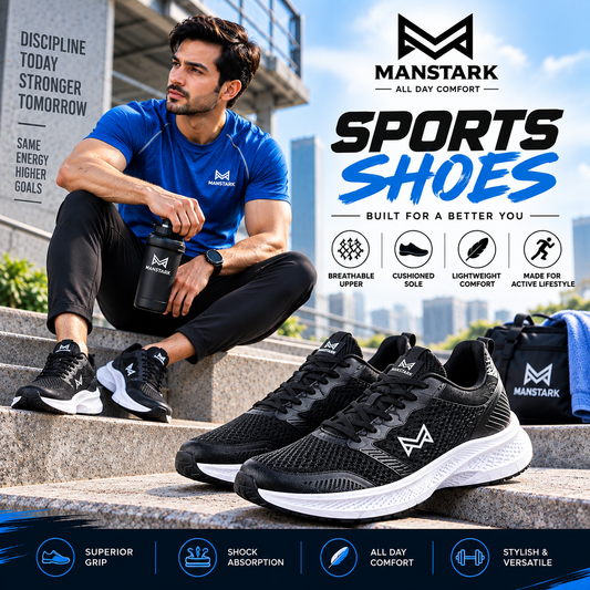 Manstark Premium Quality Sports Shoes for Men | Extra Comfort for All-Day Wear