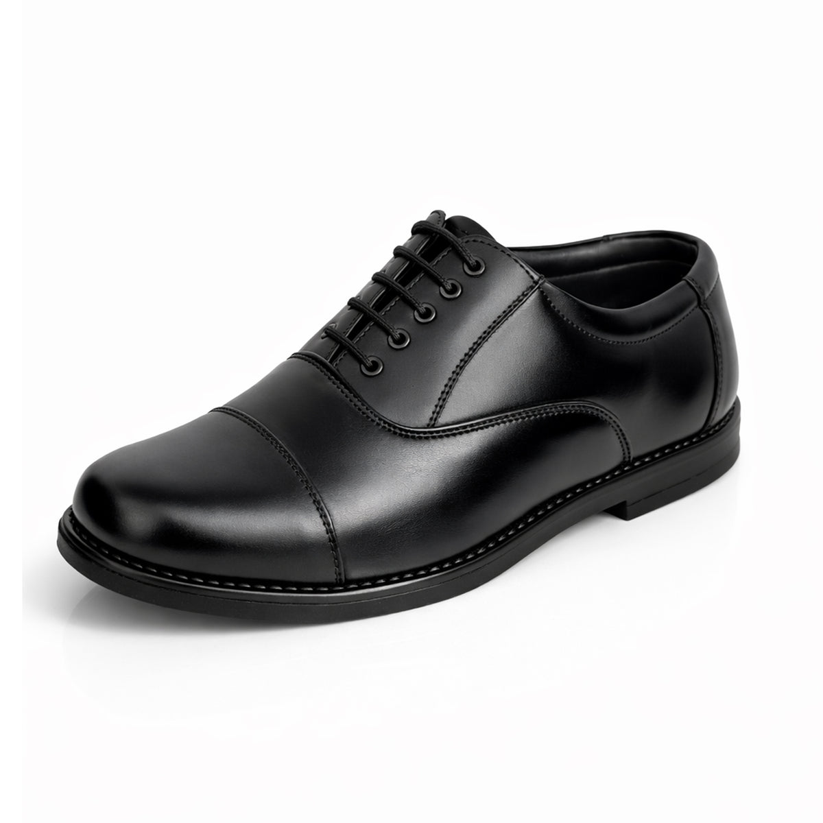 MANSTARK Premium Quality 100% Genuine Leather Oxford Police Shoes for Men – Formal Duty Footwear with Anti-Slip Sole & All-Day Comfort
