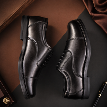 MANSTARK Premium Quality 100% Genuine Leather Oxford Police Shoes for Men – Formal Duty Footwear with Anti-Slip Sole & All-Day Comfort