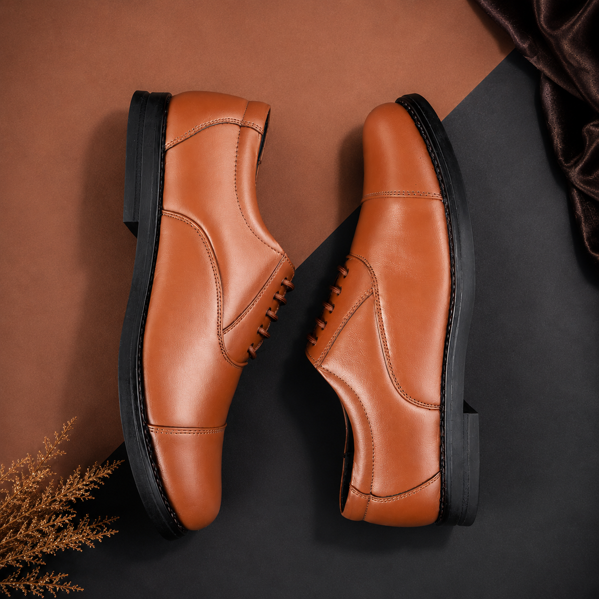 MANSTARK Premium Quality 100% Genuine Leather Oxford Police Shoes for Men – Formal Duty Footwear with Anti-Slip Sole & All-Day Comfort
