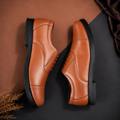 MANSTARK Premium Quality 100% Genuine Leather Oxford Police Shoes for Men – Formal Duty Footwear with Anti-Slip Sole & All-Day Comfort