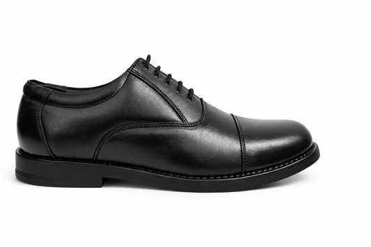 Manstark Premium 100% Genuine Leather Oxford Police Shoes for Men – Formal Duty Footwear with Anti-Slip Sole & Superior All-Day Comfort